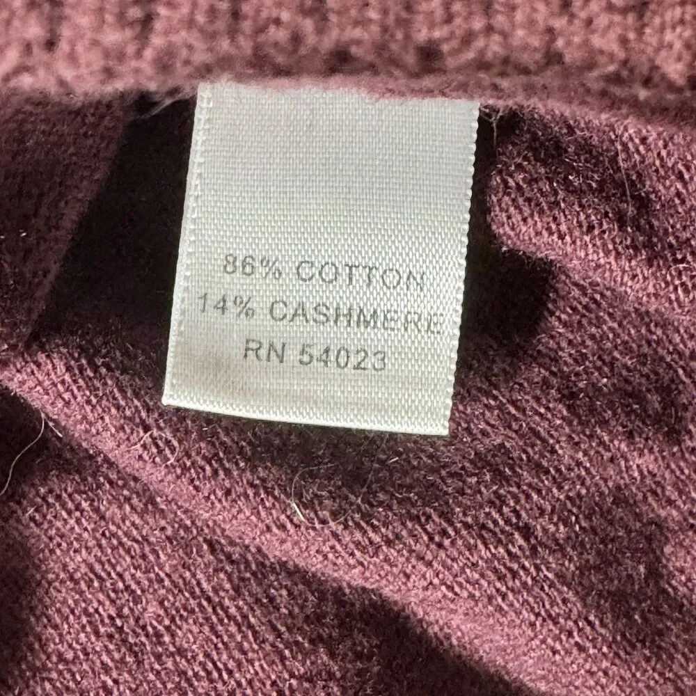 Banana Republic Cotton Cashmere V-Neck Sweater Men's XL Burgundy Maroon Pullover